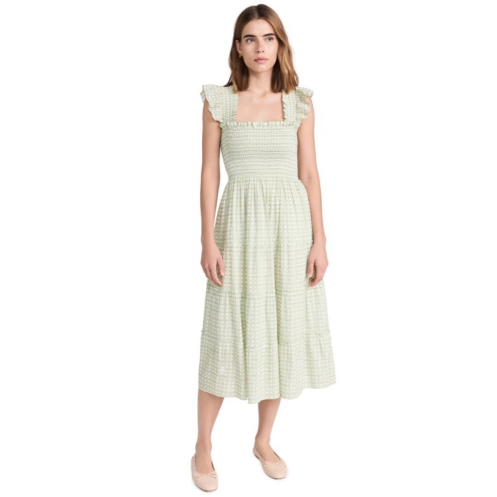 Hill House Home Ellie nap dress in green basketweave size medium - like new
